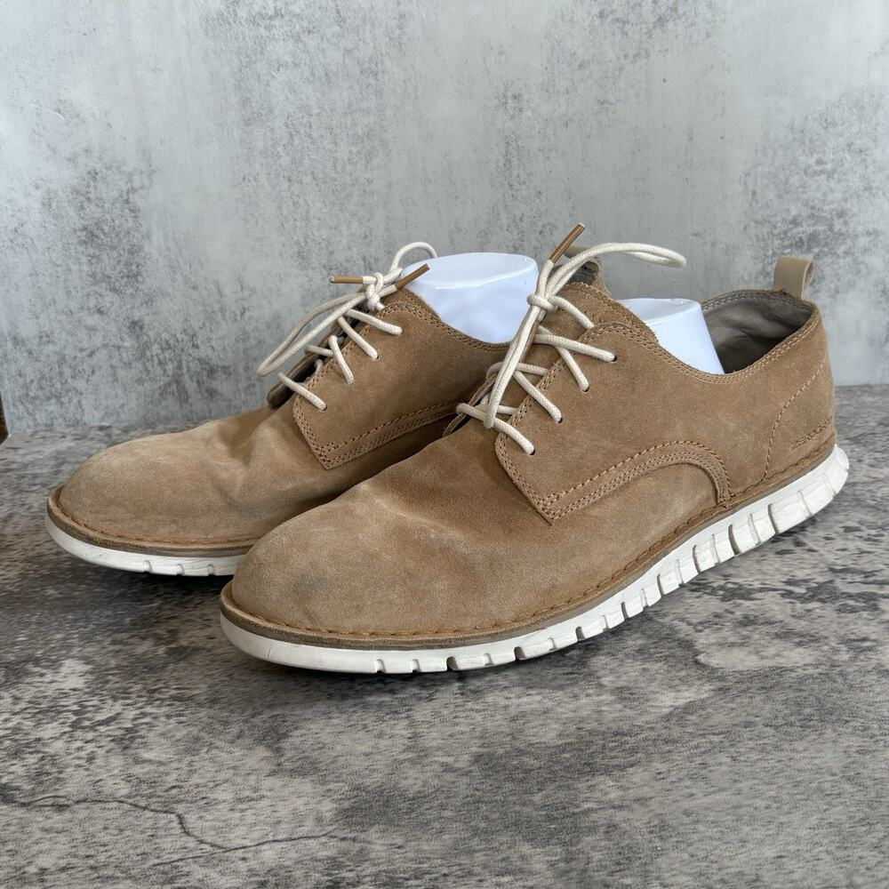 Cole Haan Men's 12 ZeroGrand Laser Wingtip Oxford Beige Style C31257 Stitchout